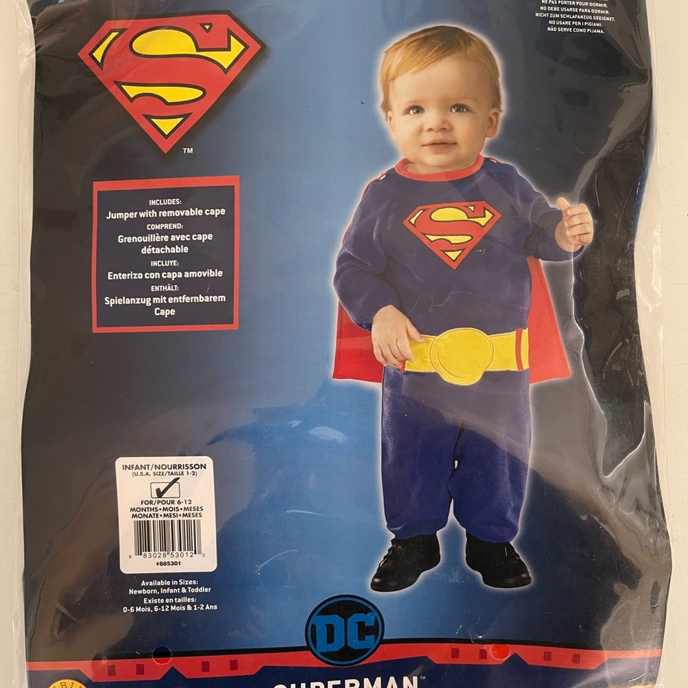 Rubie's Superman Infant Costume - Blue and Red 6-12 months, New